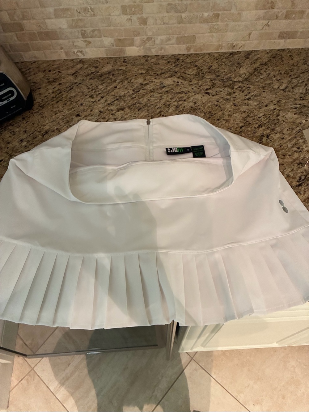 Jofit White Pleated Tennis or Golf Skort with Snap Detail.